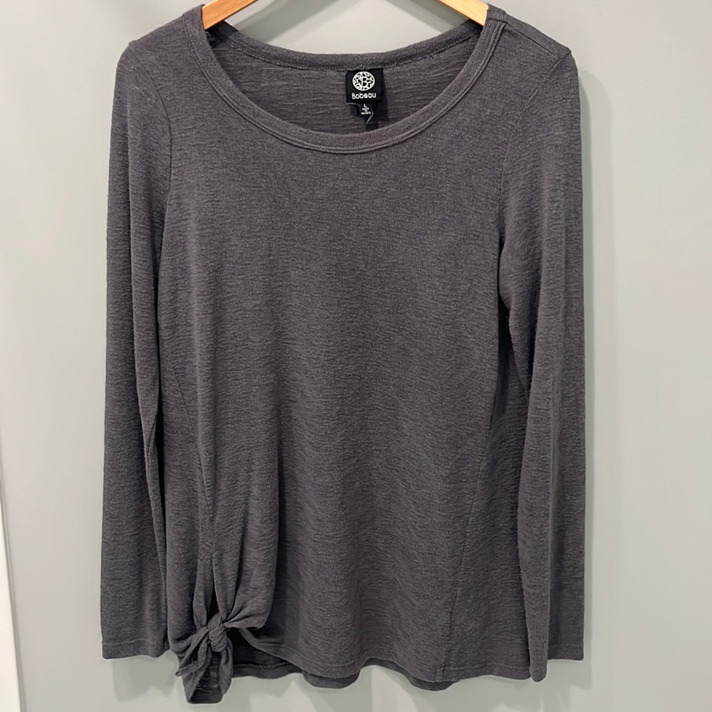 NWOT Bobeau long sleeve gray top, large